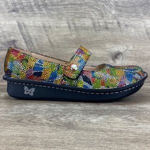 Alegria Multi Color Leather Mary Jane Shoes